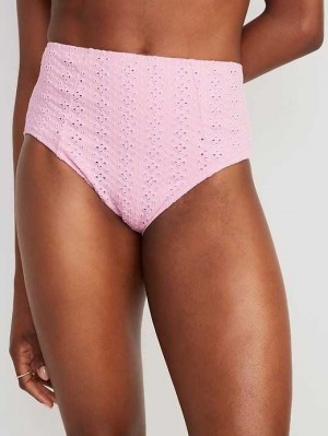 Old Navy High-Waisted Eyelet Bikini Swim Bottoms Badeanzüge Damen Lila | 1527DSTZJ