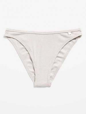 Old Navy High-Waisted French-Cut Rib-Knit Bikini Underwear Unterwäsche Damen Hellgrau | 0298QVOHM