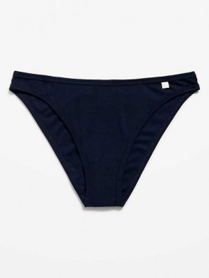 Old Navy High-Waisted French-Cut Rib-Knit Bikini Underwear Unterwäsche Damen Navy | 2516VZLDE