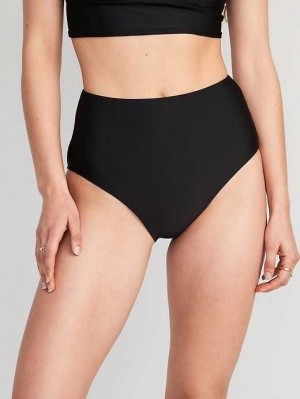 Old Navy High-Waisted Klassische Bikini Swim Bottoms Badeanzüge Damen Schwarz | 3124OBHVJ