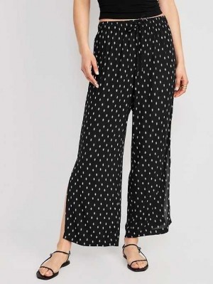 Old Navy High-Waisted Laufschuhe Weite-Leg Cover-Up Pants Badeanzüge Damen Schwarz | 2134DRLVX