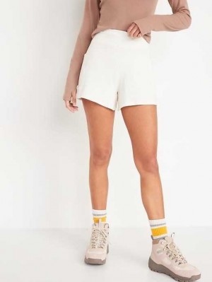 Old Navy High-Waisted Live-In Cozy-Knit Shorts Sportbekleidung Damen Creme De La Creme | 0294ZHVKM