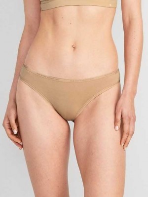 Old Navy High-Waisted Logo Graphic Bikini Underwear Unterwäsche Damen Braun | 2385BOLNS