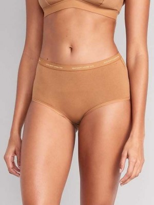 Old Navy High-Waisted Logo Graphic Bikini Underwear Unterwäsche Damen Beige | 0352JUCLM