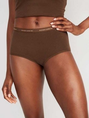 Old Navy High-Waisted Logo Graphic Bikini Underwear Unterwäsche Damen Dunkel | 0418NBVSH