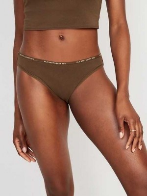 Old Navy High-Waisted Logo Graphic Bikini Underwear Unterwäsche Damen Dunkel | 0487TDBYO