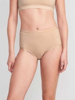 Old Navy High-Waisted Logo Graphic Bikini Underwear Unterwäsche Damen Frappe | 8076FSDNM