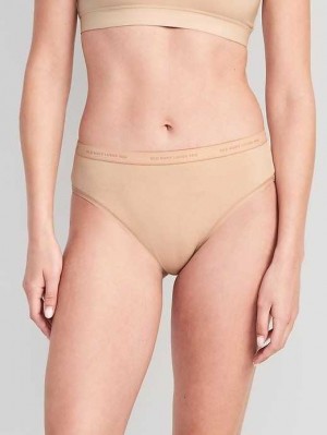 Old Navy High-Waisted Logo Graphic Klassische Bikini Underwear Unterwäsche Damen Frappe | 3049KZMJC