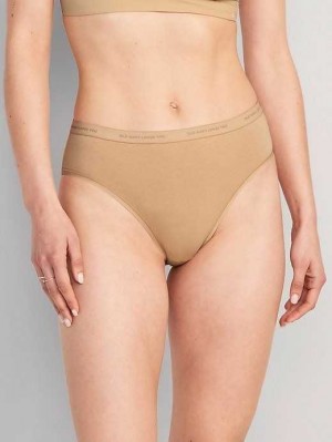 Old Navy High-Waisted Logo Graphic Klassische Bikini Underwear Unterwäsche Damen Braun | 8139WJLKA