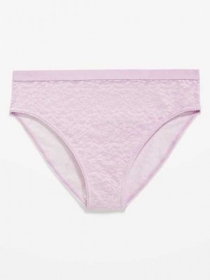 Old Navy High-Waisted Mesh Bikini Underwear BHs Damen Lila Weiß | 4605XFEIN