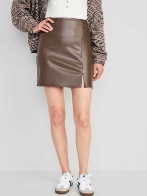 Old Navy High-Waisted Mini Skirt GolfSkirts Damen Espresso | 3842EKDCV