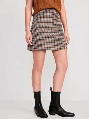 Old Navy High-Waisted Mini Skirt GolfSkirts Damen Braun | 6803OKWJZ