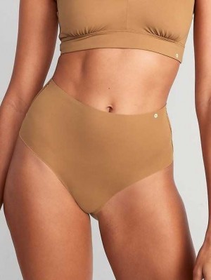 Old Navy High-Waisted No-Show Bikini Underwear Unterwäsche Damen Beige | 4607NKXUJ