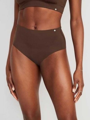 Old Navy High-Waisted No-Show Bikini Underwear Unterwäsche Damen French Roast | 7510PARCK