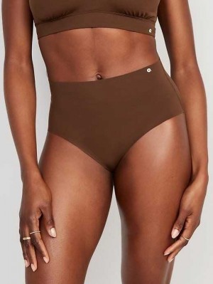 Old Navy High-Waisted No-Show Bikini Underwear Unterwäsche Damen Dunkel | 7603LEJSI