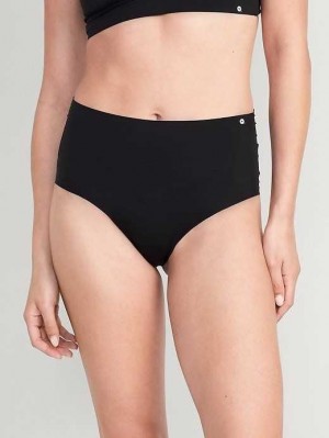 Old Navy High-Waisted No-Show Bikini Underwear Unterwäsche Damen Schwarz | 0821YOUNT