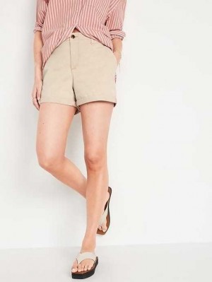 Old Navy High-Waisted OGC Pull-On Chino Shorts Kurze Hose Damen Grau | 2371IEULJ