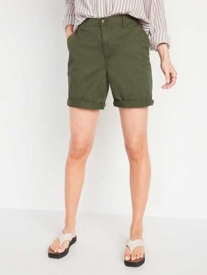 Old Navy High-Waisted OGC Pull-On Chino Shorts Kurze Hose Damen Alpine Tundra | 4736RKZMG