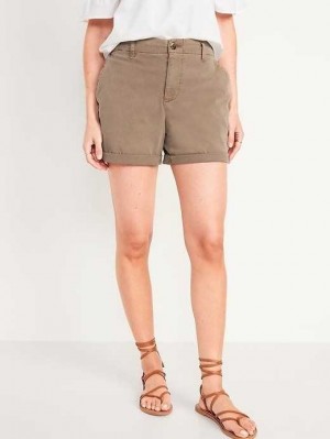 Old Navy High-Waisted OGC Pull-On Chino Shorts Kurze Hose Damen Sisal | 5913DZWSL