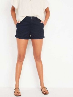 Old Navy High-Waisted OGC Pull-On Chino Shorts Kurze Hose Damen Navy | 6594WCUEZ