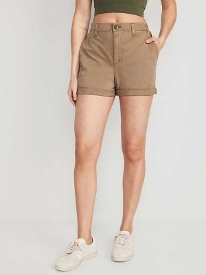 Old Navy High-Waisted OGC Pull-On Chino Shorts -- 3.5-inch inseam Kurze Hose Damen Sisal | 6810XGUZW