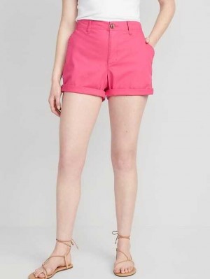 Old Navy High-Waisted OGC Pull-On Chino Shorts -- 3.5-inch inseam Kurze Hose Damen Blumen | 9257LGXWN
