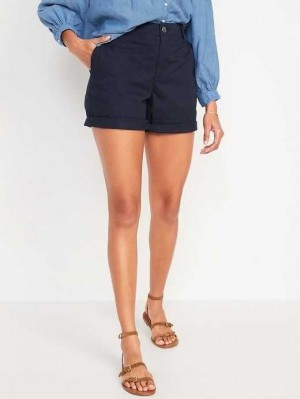 Old Navy High-Waisted OGC Pull-On Chino Shorts Kurze Hose Damen Navy | 1075KBCTQ
