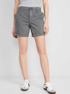 Old Navy High-Waisted OGC Pull-On Chino Shorts Kurze Hose Damen Panther | 1473JFTSU