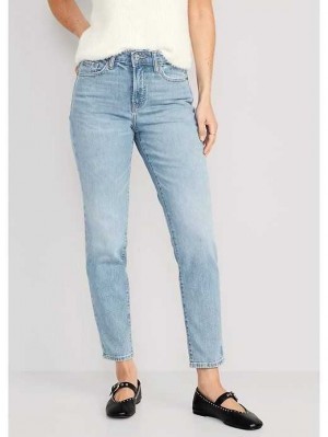 Old Navy High-Waisted OG Gerade Baumwoll-Hemp Blend Ankle Jeans Jeans Damen Hellwaschen | 2590KTAEV