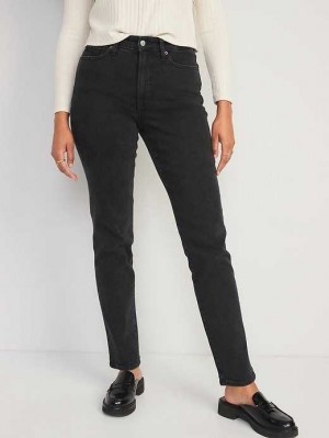 Old Navy High-Waisted OG Gerade Black Jeans Jeans Damen Moon Shade | 1902BUOSC