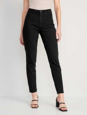 Old Navy High-Waisted OG Gerade Black Jeans Jeans Damen Schwarz | 6589IJOCB
