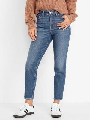 Old Navy High-Waisted OG Gerade Built-In Warm Ankle Jeans Jeans Damen Lila | 5107SVBZM