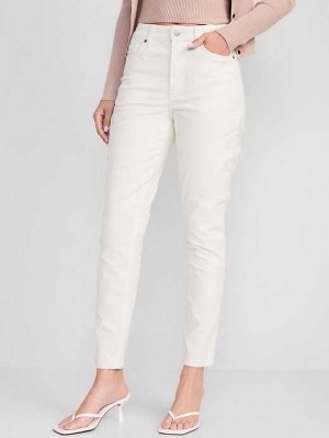 Old Navy High-Waisted OG Gerade Corduroy Ankle Pants Jeans Damen Creme De La Creme | 4926IFPUH