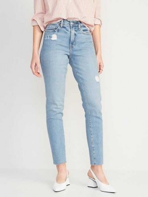 Old Navy High-Waisted OG Gerade Cut-Off Jeans Jeans Damen Alma | 5301KVCUP