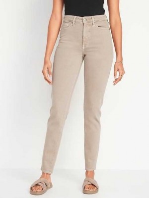 Old Navy High-Waisted O.G. Gerade Ecru-Wash Ankle Jeans Jeans Damen Hemisphere | 0587ZRCSD
