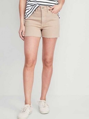 Old Navy High-Waisted OG Gerade Pop-Color Jean Cut-Off Shorts Kurze Hose Damen Hellbraun | 2093KPVJN
