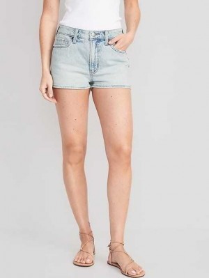 Old Navy High-Waisted OG Gerade Super-Kurzes Jean Shorts Kurze Hose Damen Leif | 3520YIBWX