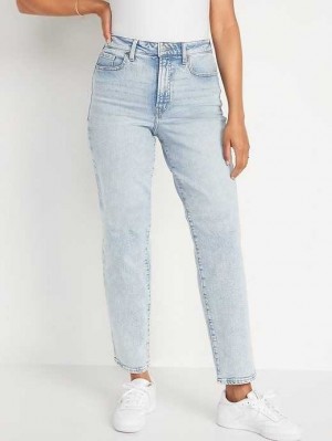 Old Navy High-Waisted OG Loose Jeans Jeans Damen Hellwaschen | 6584XZMPV
