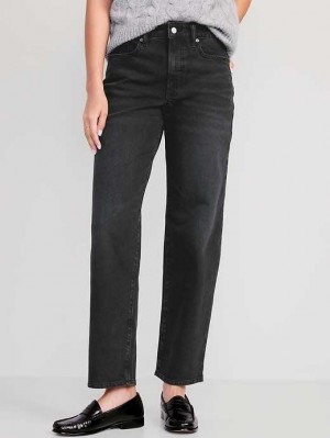 Old Navy High-Waisted OG Loose Jeans Jeans Damen Schwarz | 9064HZBKJ