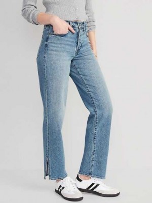 Old Navy High-Waisted OG Loose Side-Slit Jeans Jeans Damen Waschen | 0942GVNTH