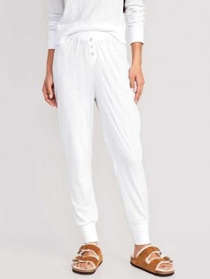 Old Navy High-Waisted Pajama Jogger Pants Pyjama Damen Weiß | 2549JOGDK
