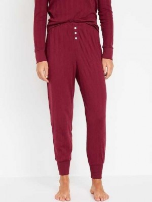 Old Navy High-Waisted Pajama Jogger Pants Pyjama Damen Rot Bordeaux | 5796DJHAS
