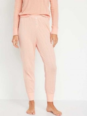 Old Navy High-Waisted Pajama Jogger Pants Pyjama Damen Koralle | 7295ZFDJS