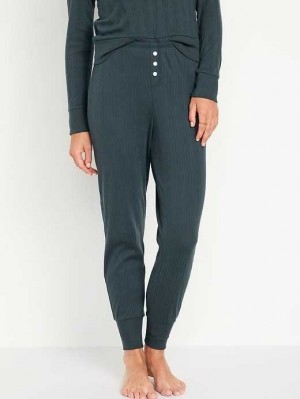 Old Navy High-Waisted Pajama Jogger Pants Pyjama Damen Tiefesgrün | 9461XRLSK