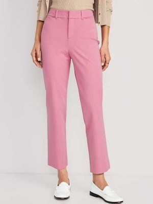 Old Navy High-Waisted Pixie Gerade Ankle Pants Unterteile Damen Rosa | 2064PVCUN