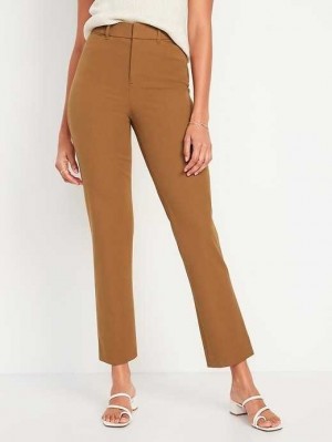 Old Navy High-Waisted Pixie Gerade Ankle Pants Unterteile Damen Bourbon | 9071SMGNE