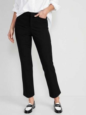 Old Navy High-Waisted Pixie Gerade Ankle Pants Unterteile Damen Schwarz | 1380REQYO