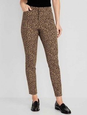 Old Navy High-Waisted Pixie Schlank Ankle Pants Unterteile Damen Braun Leopard | 3684TDJBF