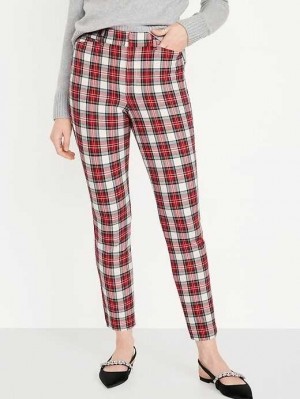 Old Navy High-Waisted Pixie Schlank Ankle Pants Unterteile Damen Rot | 3821TOLNX