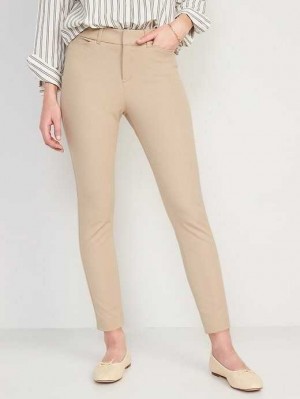 Old Navy High-Waisted Pixie Schlank Ankle Pants Unterteile Damen Beige | 9864OBRLN